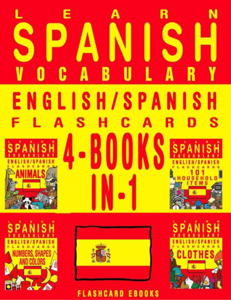 Rich Results on Google's SERP when searching for 'Learn Spanish Vocabulary English Spanish Flashcard 4 in 1 Books'